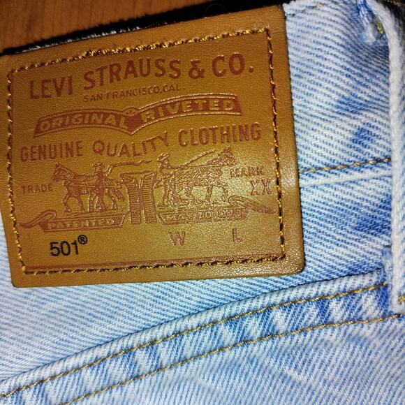 Levi’s 501 Patchwork Jeans – Women’s Size 27x30 – Rare Style - Picture 7 of 11